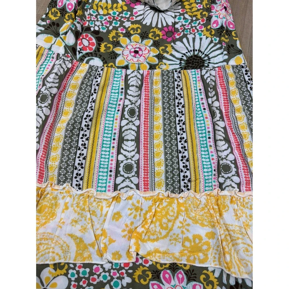Zoey Girls Floral Patchwork Maxi Dress Size 10‎ Crochet Lace Tiered Boho Summer